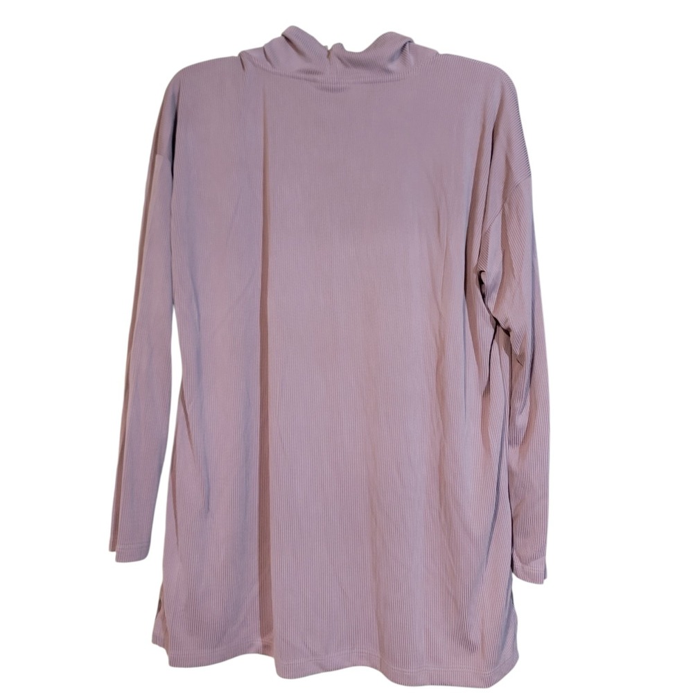 Pure J. Jill Purple Ribbed Cowl Neck Pullover Tunic Top Sz Med Baggy Lagenlook - Picture 2 of 6